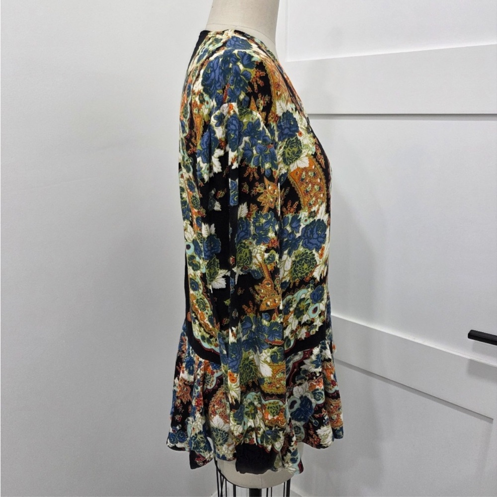 Free People Women's Floral Multicolor Women's Tunic Top - Picture 3 of 4